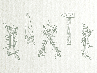 tools of the trade branding design illustration logo design wip