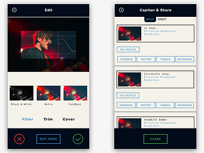 Camera Flow 2 app camera ui mobile development social ui ux