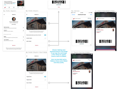 BARCODES!?!?! apple automation barcode check in church location profile ui ux wallet