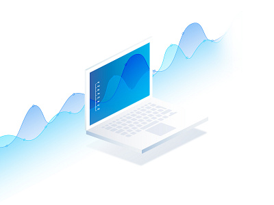 Isometric MacBook Chart for Apptopia chart graph illustration isometric macbook