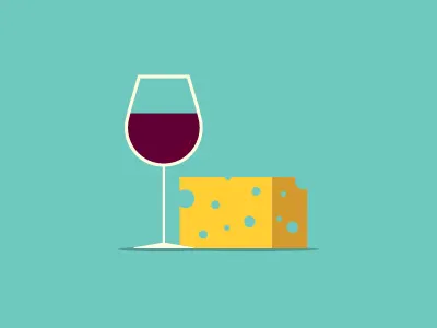 Wine & Cheese cheese illustration wine wine cheese