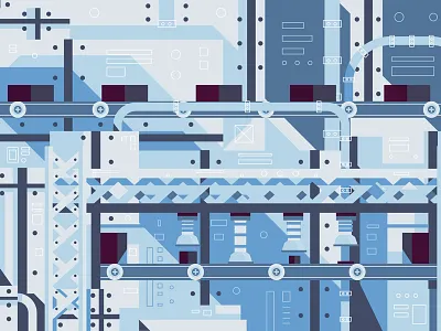 Factory blue factory illustration