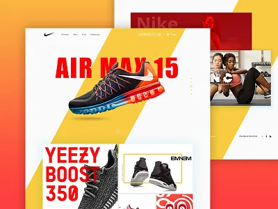 Nike - Website Redesign Concept awesome design concept design flat design material design nike nike redesign redesign web design website redesign