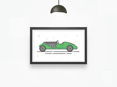 Vintage car🚗🚗🚗 car icon linear mural ps ui vintage