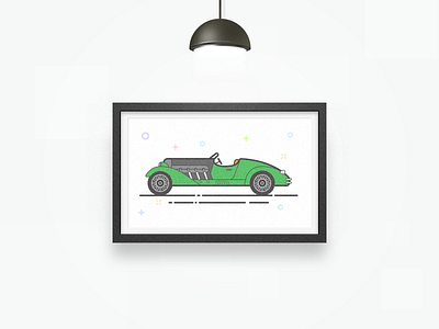 Vintage car🚗🚗🚗 car icon linear mural ps ui vintage