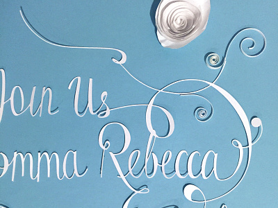 Batmitzvah Invitation Detail batmitzvah blue handlettering paper