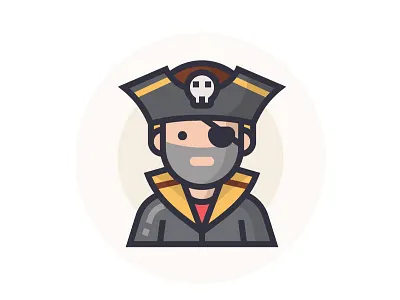 Pirate character icon illustration illustrator man people pirate