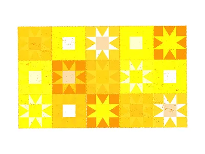 Quilt geometry illustration orange pattern quilt yellow