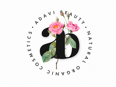 Adavi Beauti #1 (Var.1) ab boutique brending cosmetic flower letter logo makeup minimal organic typography