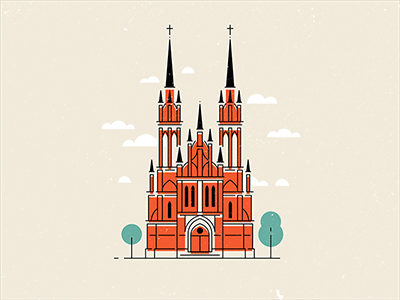 Kostel after effect animation architecrure building chapel church gif house illustration kostel motion temple