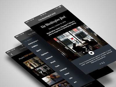 The Washington Post app interface media news newspaper uiux washington