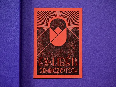 Ex libris Gembiczki-Tóth art deco bookplate design ex libris geometric graphic design illustration print rubber stamp stamp vector