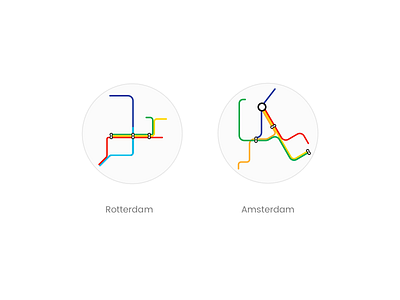 Metro Map amsterdam graphic illustration map metro metromap rotterdam subway