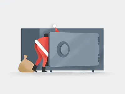 Bank deposits in the new year bag bank deposit cash gift interest money new year preservation profit safe santa claus theft
