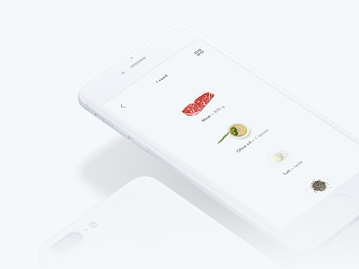 I, Steak design ios iphone meat mobile phone recipe space steak ui ux white