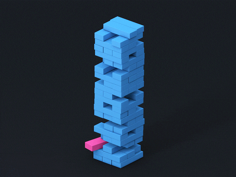 1 Dribbble Invite Giveaway 3d black blue c4d cubes dribbble game invite jenga pink