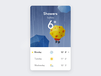 Weather Interface app color design illustration interface rain ui weather