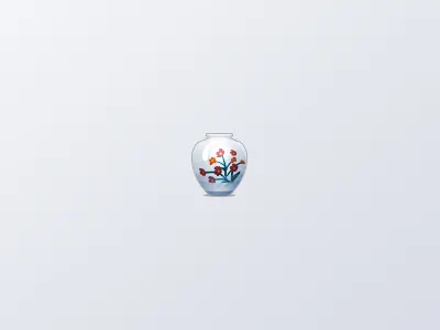 A little pot that's part of something a little bigger flowers icon illustration light pottery shadow vase