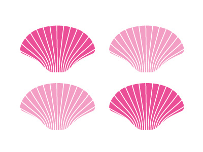 Pink shells art beach design gradient graphic lines ocean repeat sea seaside shells