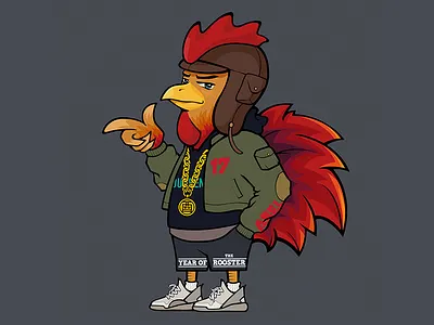 Year Of The Rooster 2017 cartoon illustrator