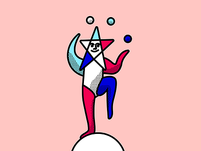 Juggler circus harlequin juggle performer star