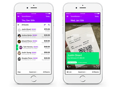 Nightpro on iPhone: Guest List Management and Ticket Scanner app details e ticket event ios iphone order ui ui design ux white label