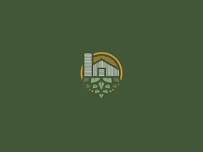 Get Your Hops On barn beer branding brew brewery hops identity logo mark silo sky