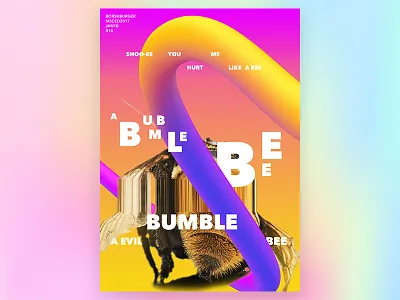 Abstract poster, msced 018 abstract bee blend bumble bee colorful glitch gradient msced type typography webpunk