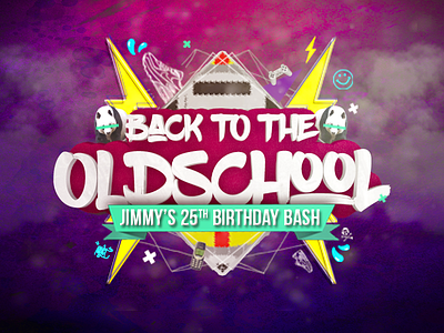 Back to the Oldschool backtotheoldschool birthdaybash flyer flyers kitch oldschool party wip workinprogress