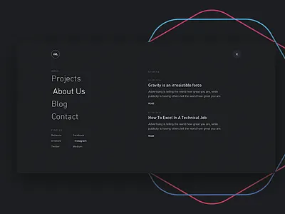 Navigation for madetight.com clean mega menu menu navigation sophisticated web design website