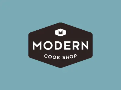Modern Cook Shop Logo badge logo design restaurant branding