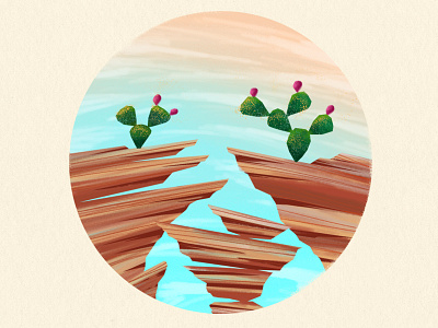 Desert Landscape cactus desert digital painting illustration landscape sunset wacom wip