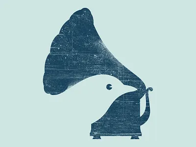 Songbird animal conceptual illustration minimalist music retro space negative