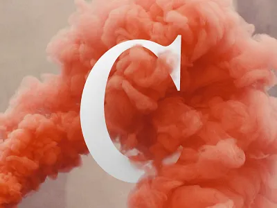 C branding c design focus lab lettering smoke type