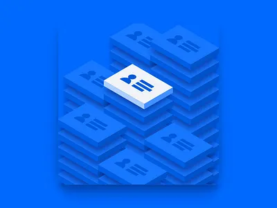 Stacks of Contacts illustration isometric leadpages