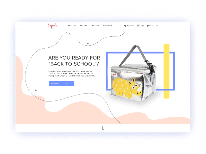 3 Sprouts Landing Page Concept animation bright color concept gradient interaction landing ui ux web webdesign website
