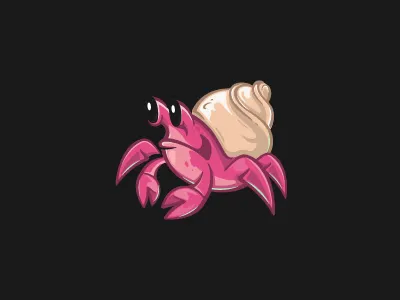 Hermit Crab cartoon character crab cute design hermit crab illustration sea shell