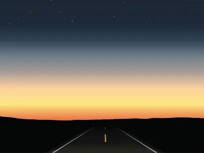 Down The Road drive road stars sunset