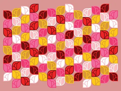 Flowers flowers geometric pattern pink red yellow