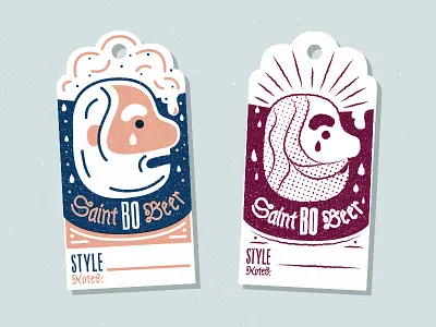 St. Bo Beer Label Versions ai beer brewery diy home brewer illustration label line logo paper stamp tag