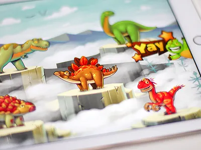 Dinoboom Bonus Level artwork behance concept concept art dinosaurs game game design illustration kids level