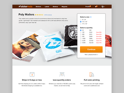 Custom mailers are here! custom mailer product page sticker mule