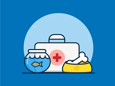 Pet services dog fish fish bowl illustration pet veterinarian