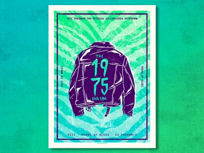 the 1975 ahco gig poster greaser illustration leather leather jacket screen print texture zebra
