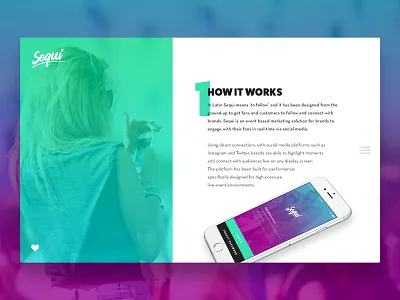 Sequi Landing Page app design digital gradient icons line navigation ui video web
