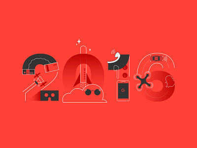 2016 Year In Review design illustration