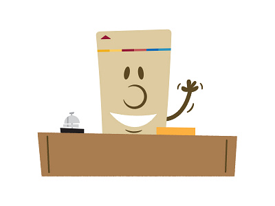 Key card avatar — Reception desk illustration key card reception desk