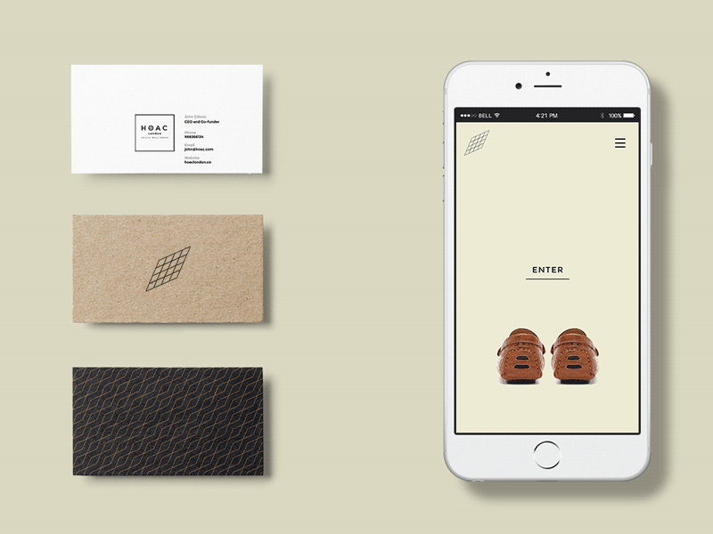 Hoac branding business cards design graphic design ui ux