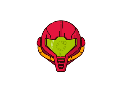 Metroid - Samus Helmer design icon illustration illustrator logo metroid video games