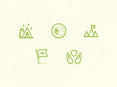 National Park Icons camping icons landmarks parks tours